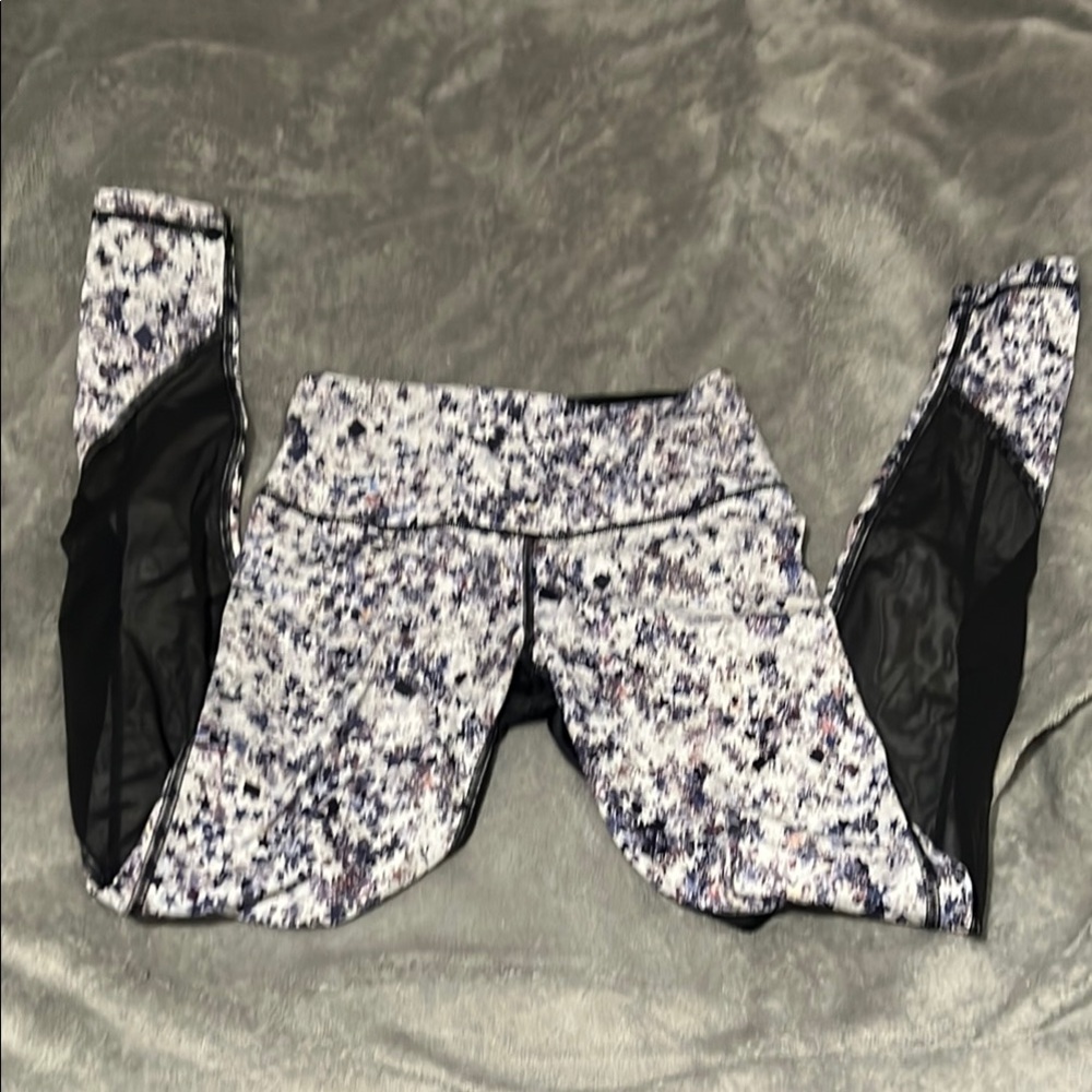 Victoria's Secret Black and White Leggings with Floral Print